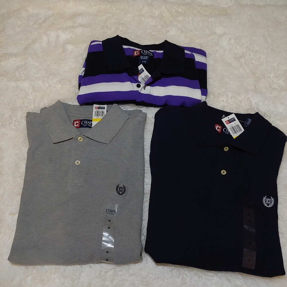 Lot of 3 Chaps Mens Polo Shirts